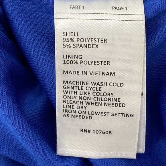 Laundry by Shelli Segal Women’s Size 8 Cobalt Blue Tie Front Jumpsuit Cocktail - Picture 13 of 14